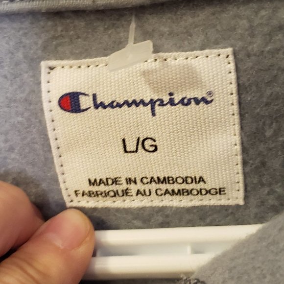 Champion Women's Navy Grey Tie-Dye Hooded Sweatshirt - Size: Large - Picture 10 of 12